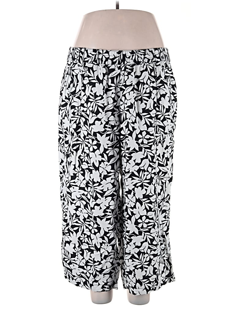 Pre-owned Lands' End Linen Pants In White