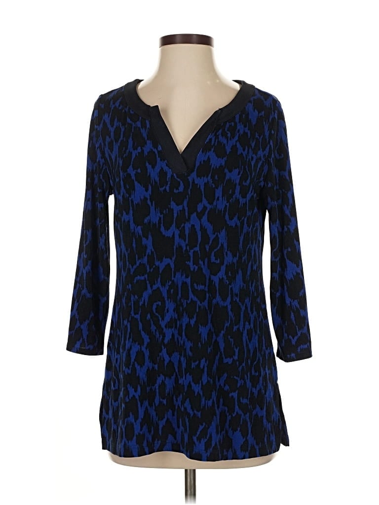 Pre-owned Chico's 3/4 Sleeve Blouse In Blue