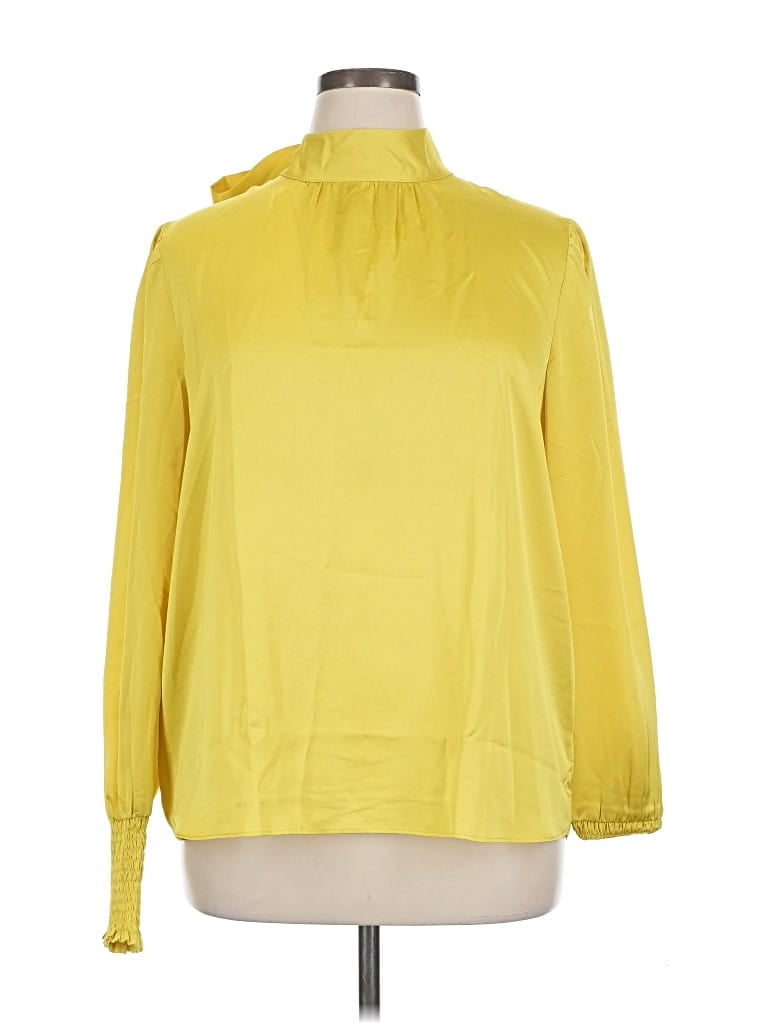 Pre-owned Ann Taylor Long Sleeve Blouse In Yellow