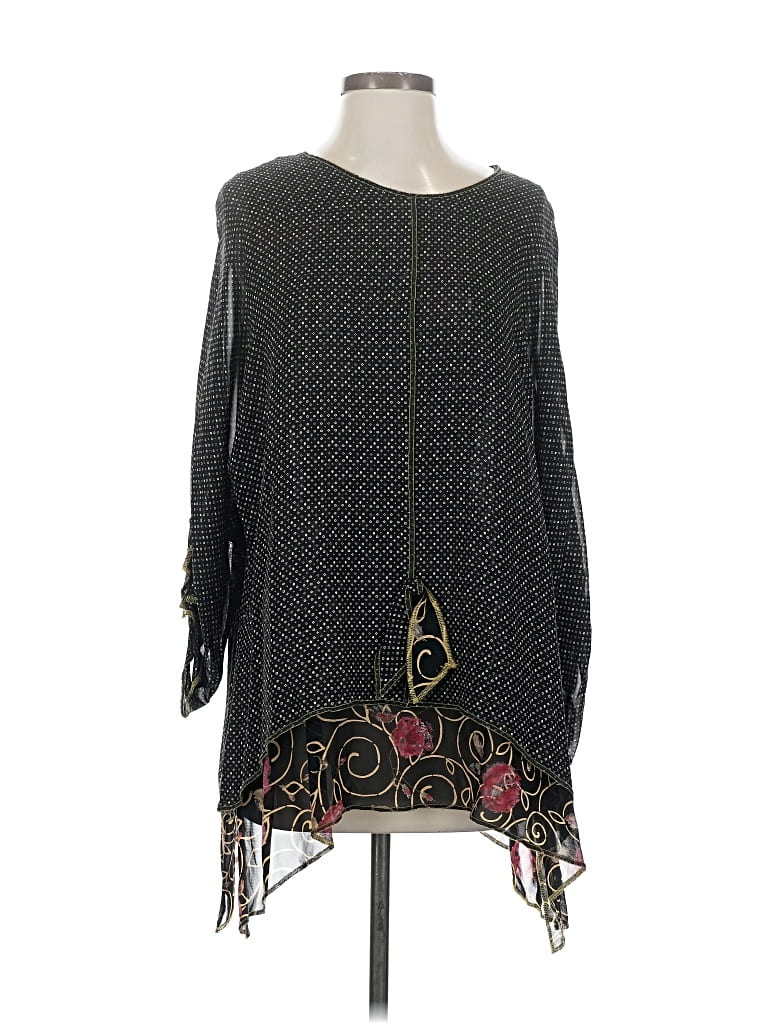 Pre-owned Nothing Matches Long Sleeve Blouse In Black