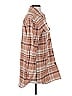 Ann Taylor LOFT 100% Cotton Plaid Brown Coat Size S - photo 4