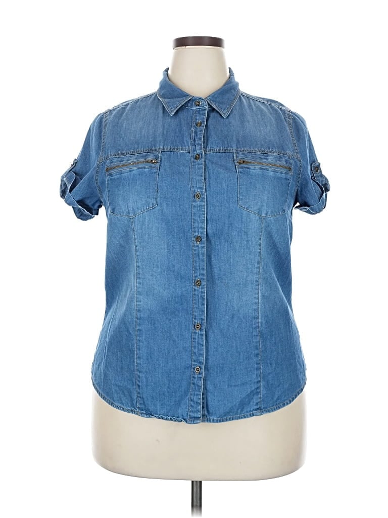 Pre-owned C'est Toi Short Sleeve Button Down Shirt In Blue