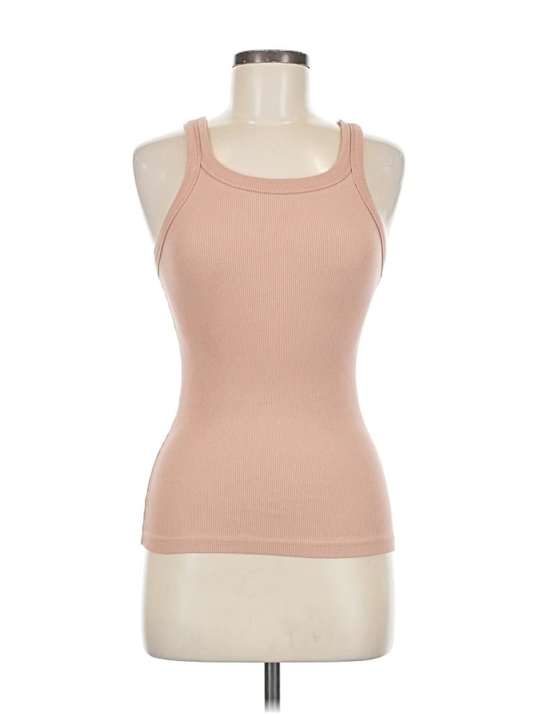 Pre-owned H&m Tank Top Tan Halter Neckline Tops In Brown