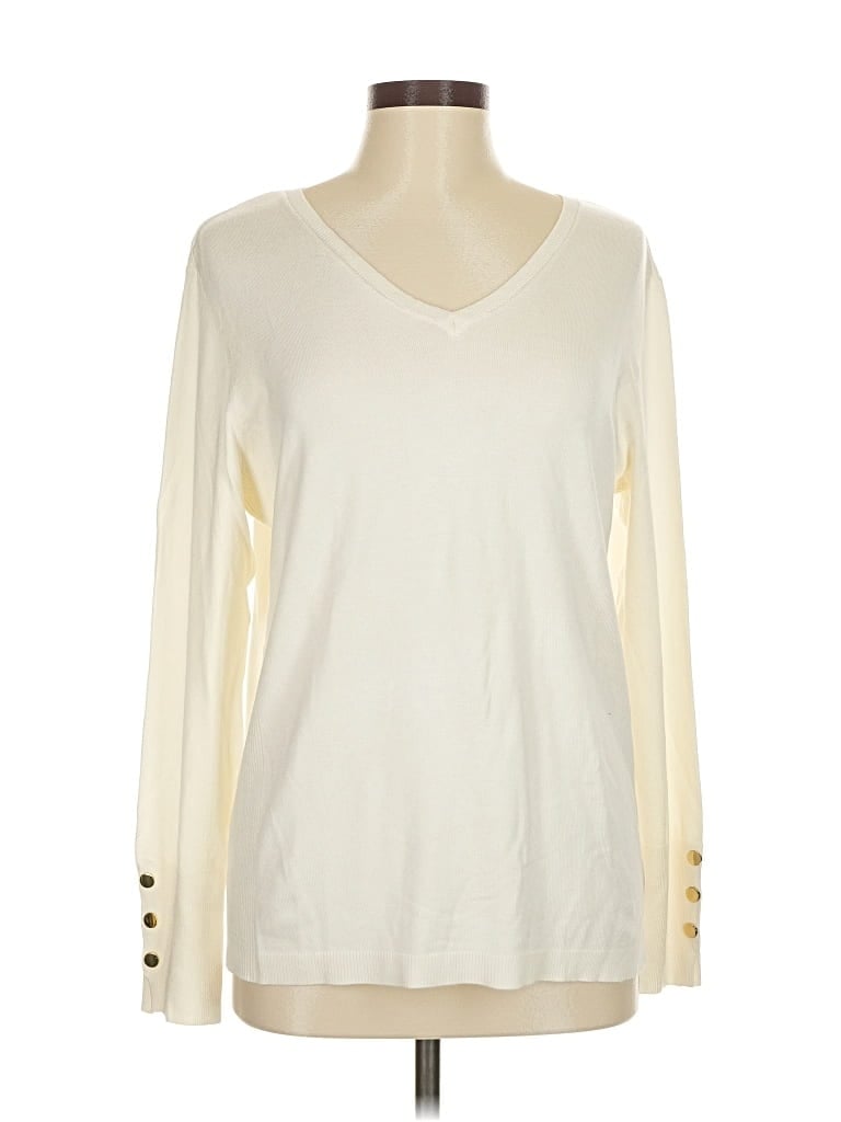 Jm Collection Pullover Sweater In White
