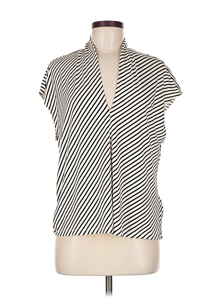 Pre-owned H&m Short Sleeve Blouse In Silver