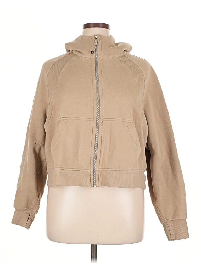 Pre-owned Lululemon Athletica Zip Up Hoodie In Brown