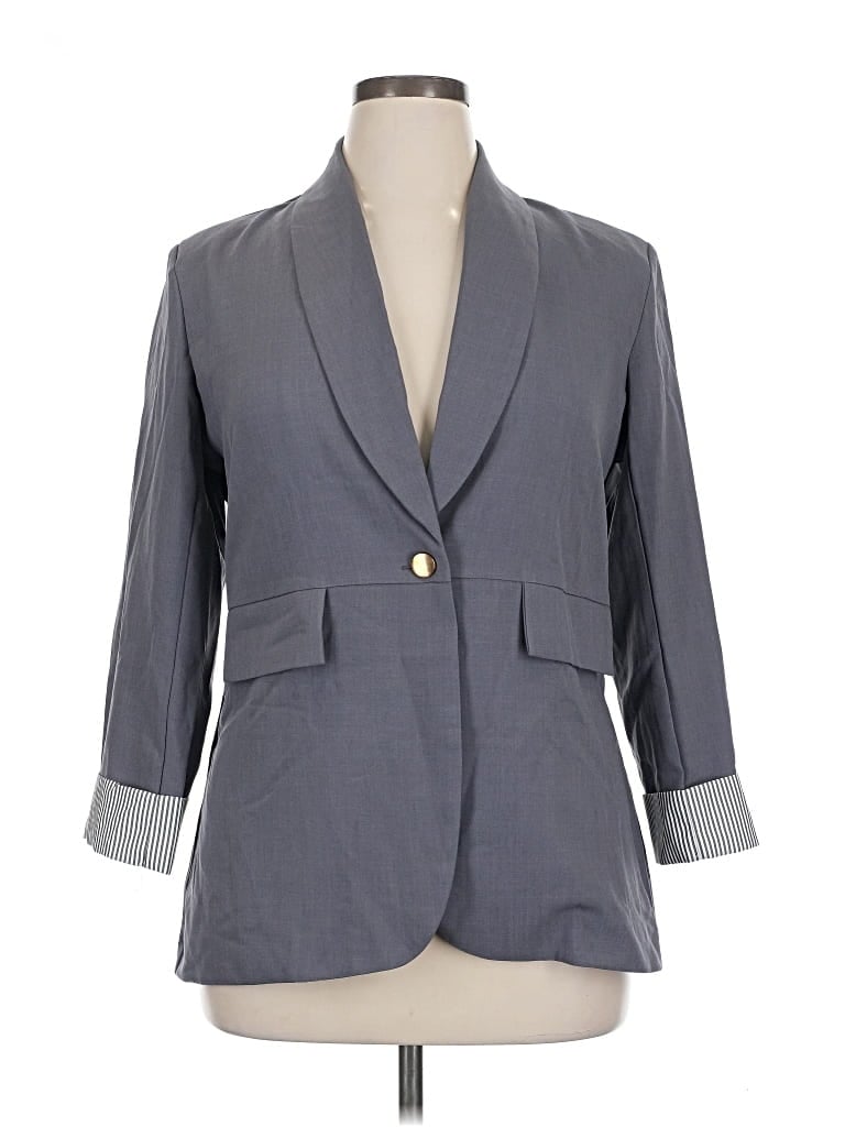 Pre-owned Assorted Brands Blazer Jacket In Gray