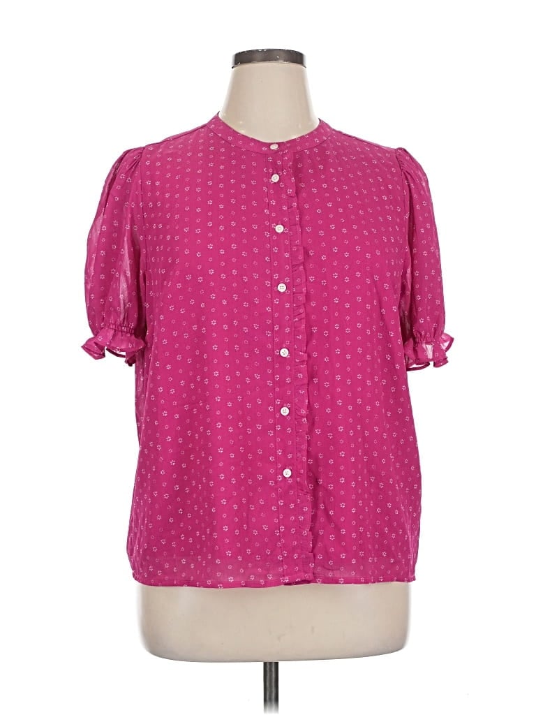 J.CREW FACTORY STORE Pre-owned Short Sleeve Blouse In Pink