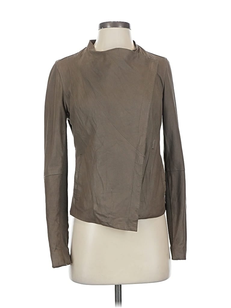 Pre-owned Vince Leather Jacket In Brown