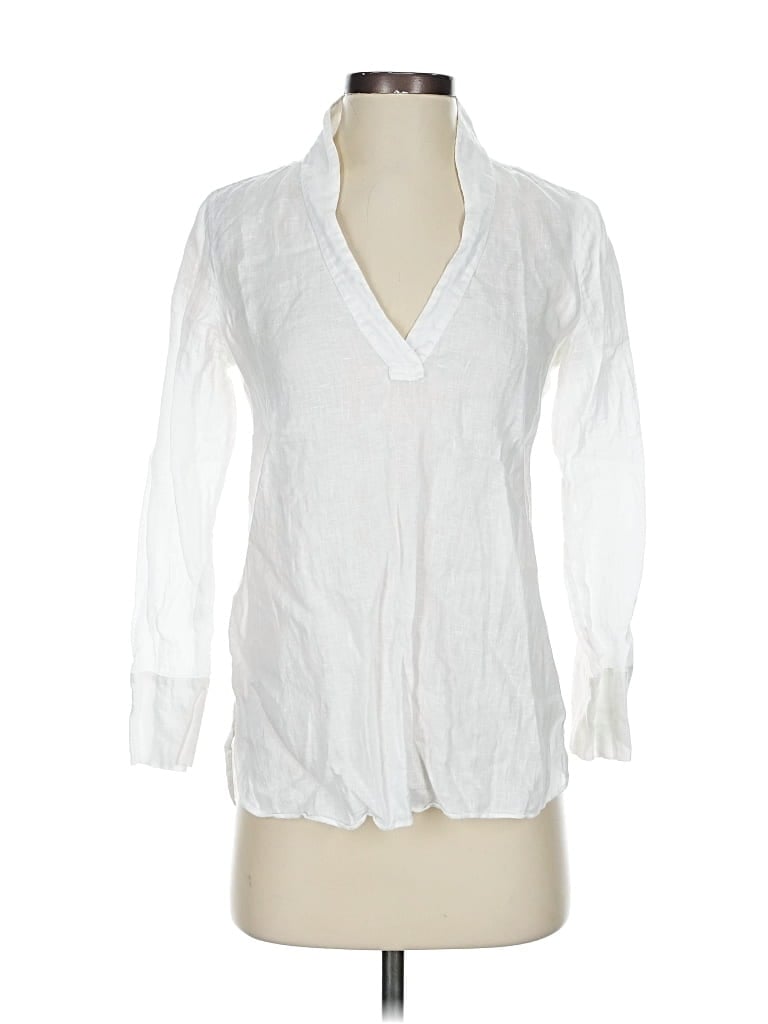 Pre-owned Massimo Dutti 3/4 Sleeve Blouse In White
