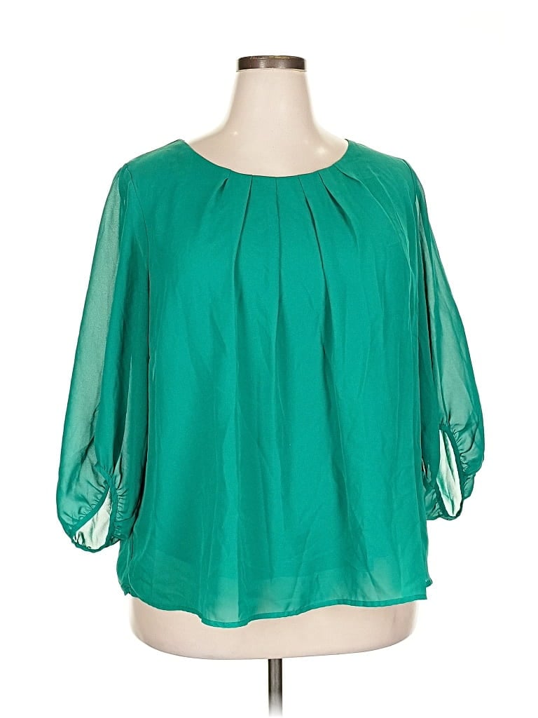 ASSORTED BRANDS Pre-owned 3/4 Sleeve Blouse In Green
