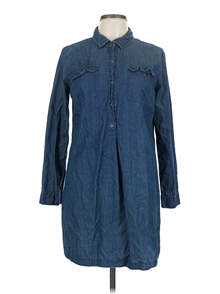 Pre-owned Old Navy Long Sleeve Button Down Shirt In Blue