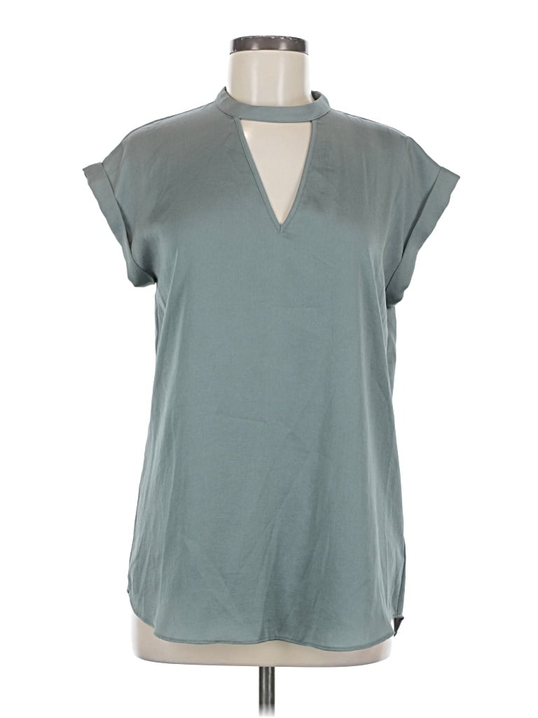 Pre-owned Express Short Sleeve Blouse In Blue