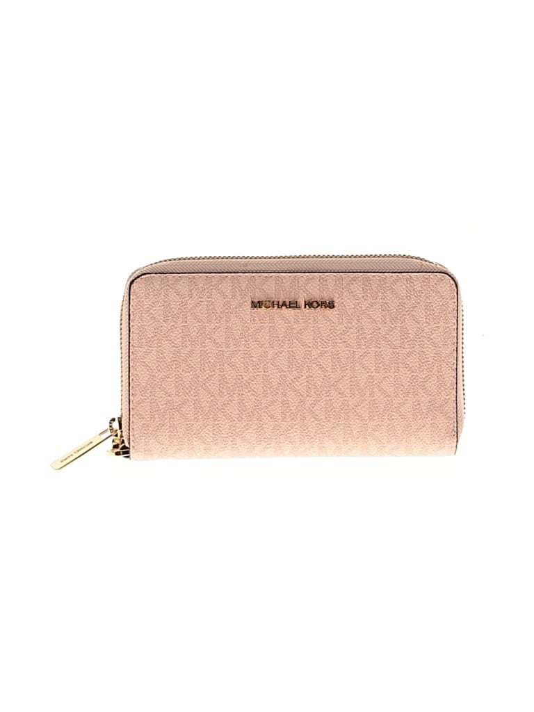 Pre-owned Michael Michael Kors Leather Wristlet In Pink