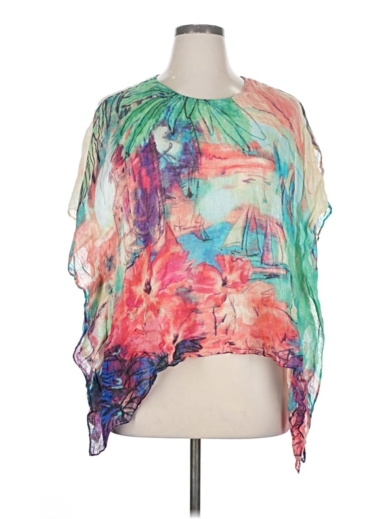 Pre-owned Chico's 3/4 Sleeve Blouse In Green