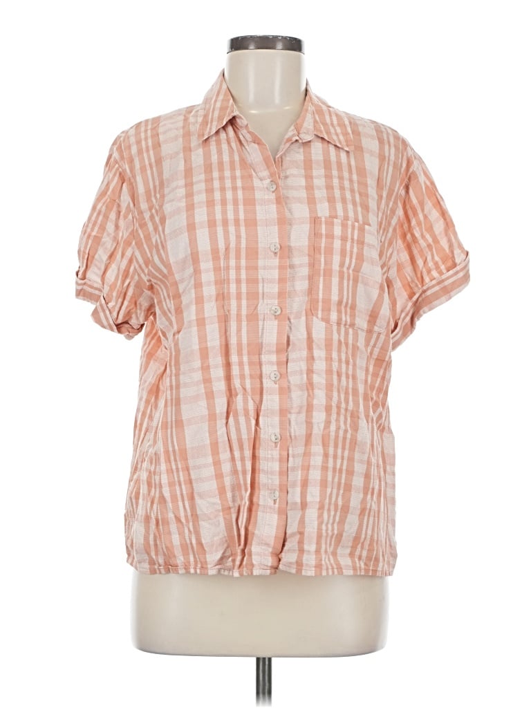 Pre-owned Universal Thread Short Sleeve Blouse In Orange