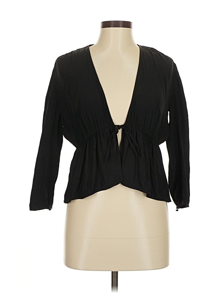 Pre-owned Wilfred 3/4 Sleeve Blouse In Black