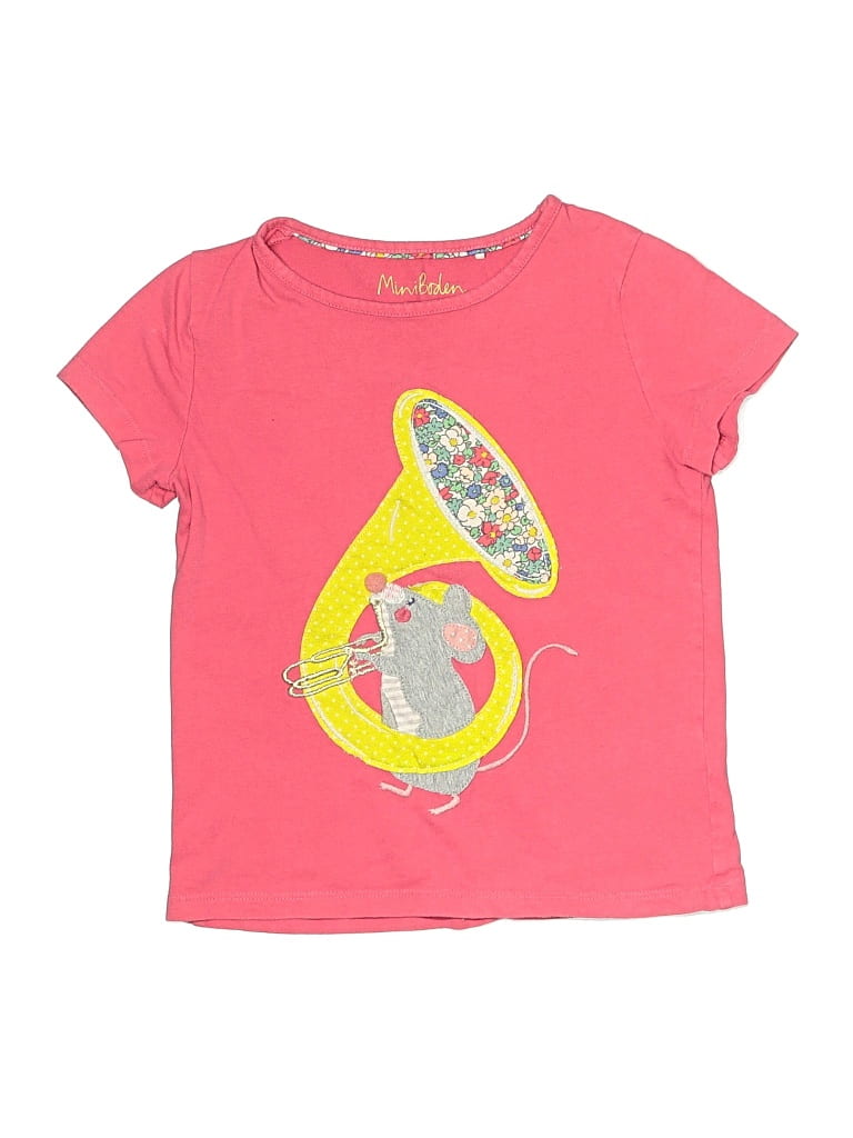 Pre-owned Mini Boden Kids' Short Sleeve T-shirt In Pink