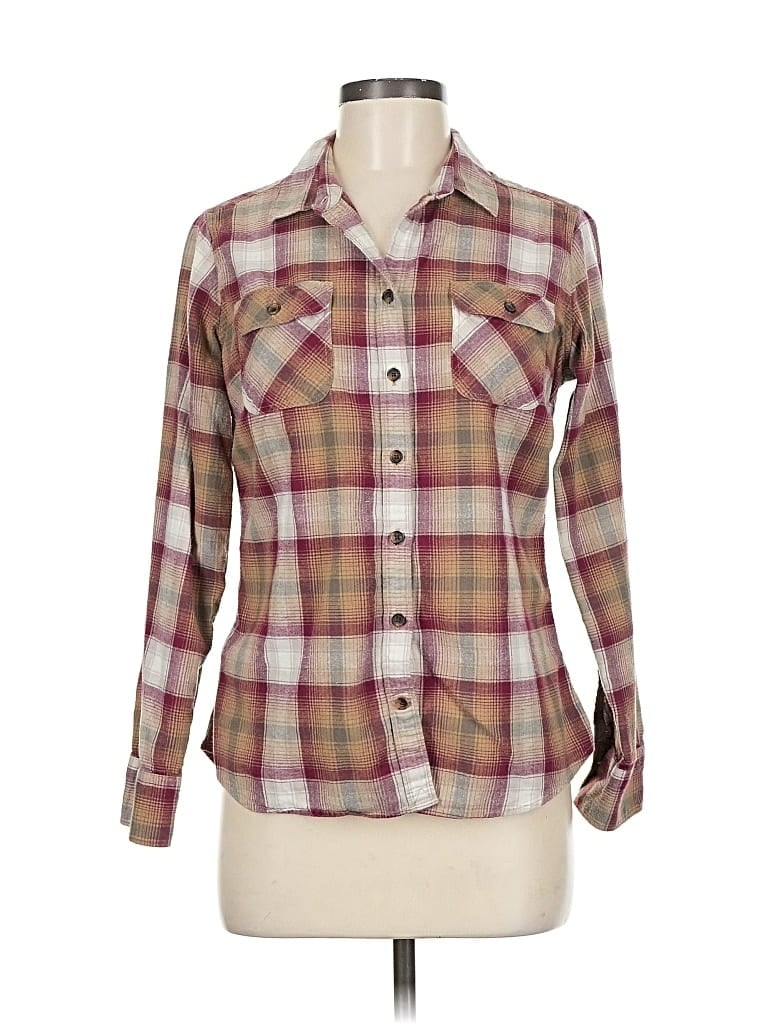 Pre-owned Eddie Bauer Long Sleeve Button Down Shirt In Brown