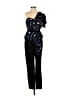 Self-Portrait Black Blue Jumpsuit Size 4 - photo 1
