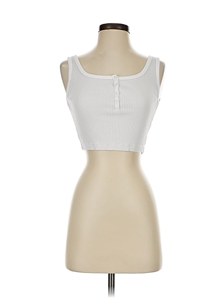 Pre-owned Uniqlo Tank Top Ivory Strapless Neckline Tops In White