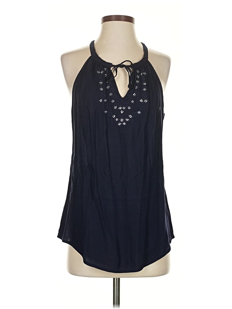 Pre-owned New York And Company Sleeveless Blouse In Blue