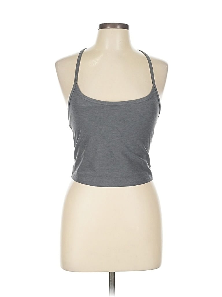 Pre-owned Beyond Yoga Tank Top Gray Halter Neckline Tops
