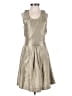 Armani Exchange Metallic Silver Tan Cocktail Dress Size 2 - photo 1