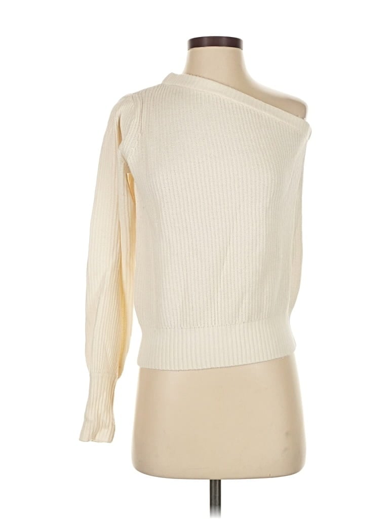 Pre-owned W By Worth Long Sleeve Turtleneck In White