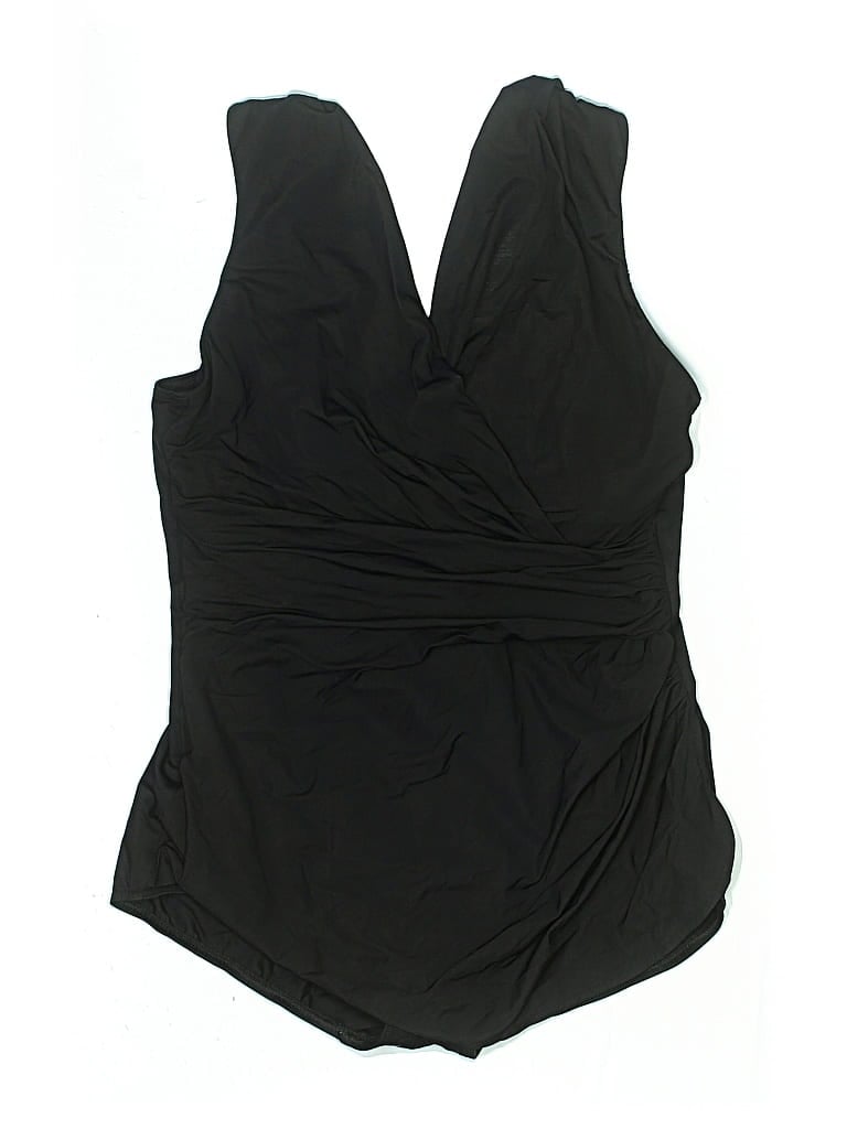 Pre-owned Lands' End One Piece Swimsuit In Black