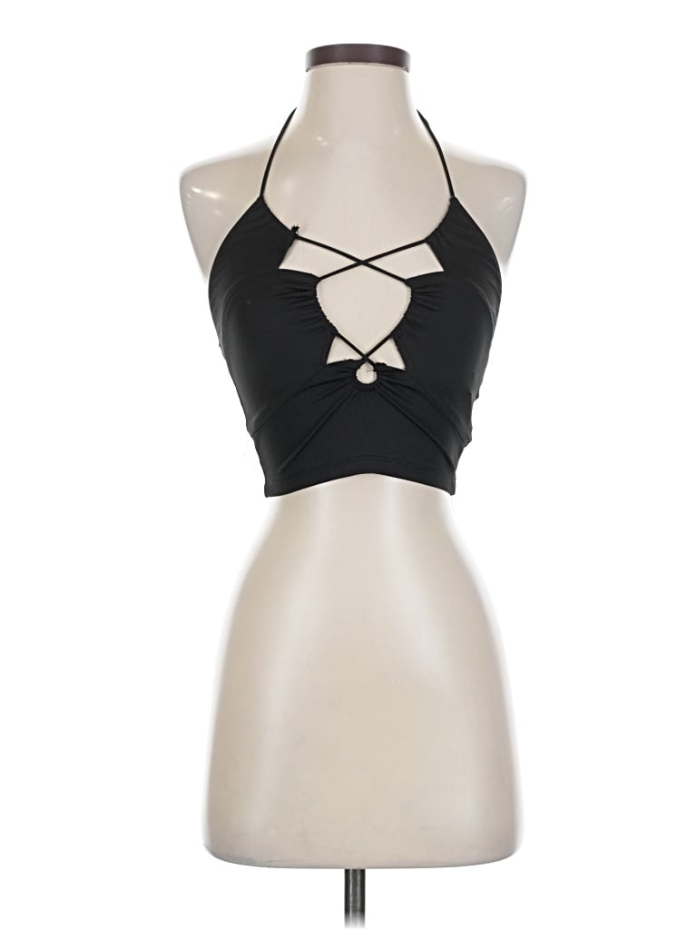 Pre-owned Urban Outfitters Tank Top Black Halter Neckline Tops