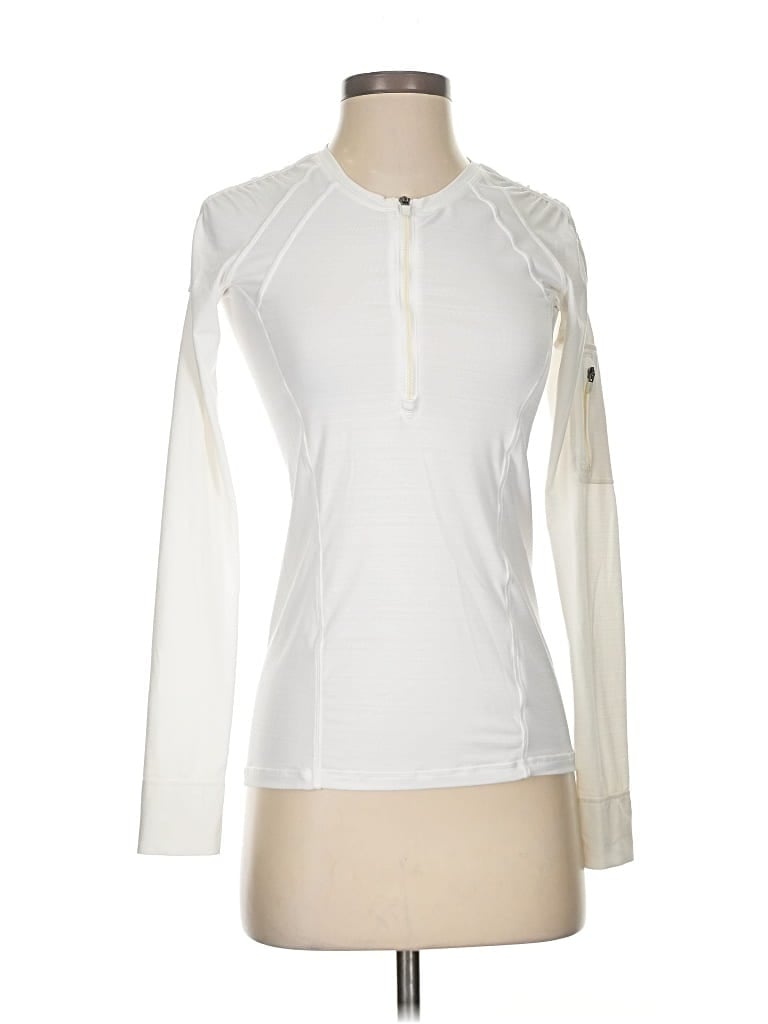 Pre-owned Athleta Long Sleeve T-shirt In White