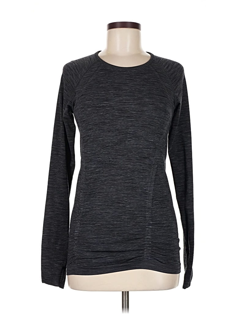 Pre-owned Athleta Long Sleeve T-shirt In Gray