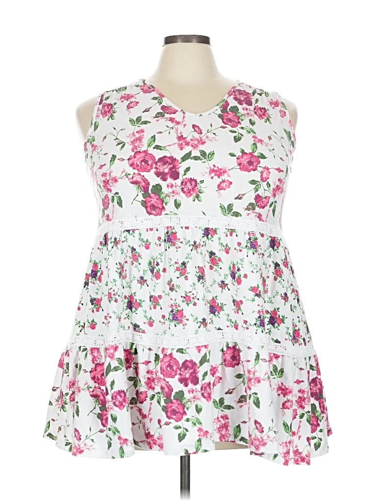 Pre-owned Woman Within Tank Top Pink Halter Neckline Tops