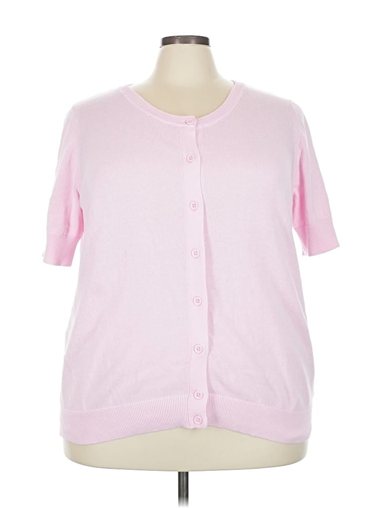 Pre-owned Woman Within Cardigan Sweater In Pink