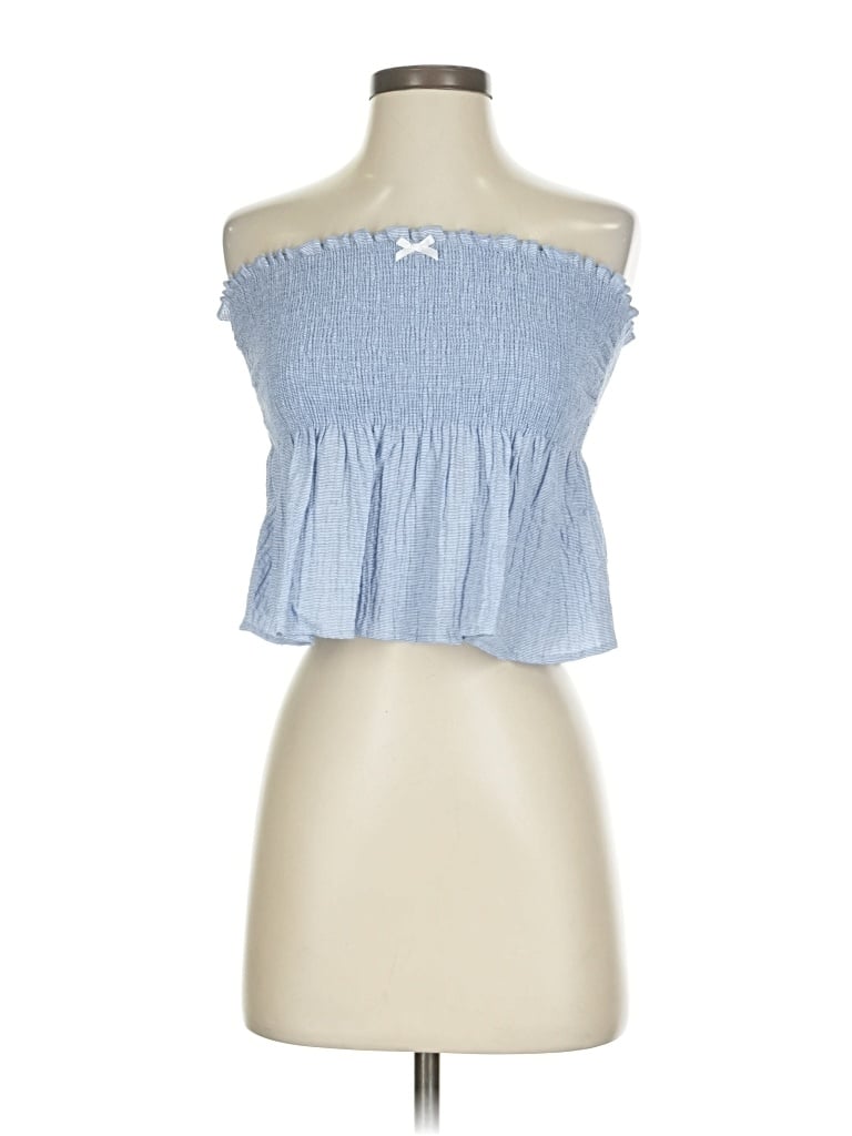 Urban Renewal Tube Top Blue Strapless Neckline Tops In Blue