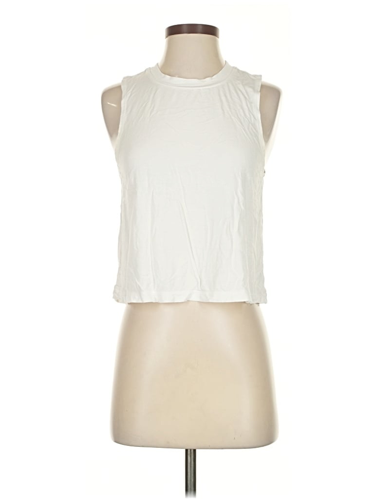 Pre-owned Carbon38 Tank Top Ivory Halter Neckline Tops In White