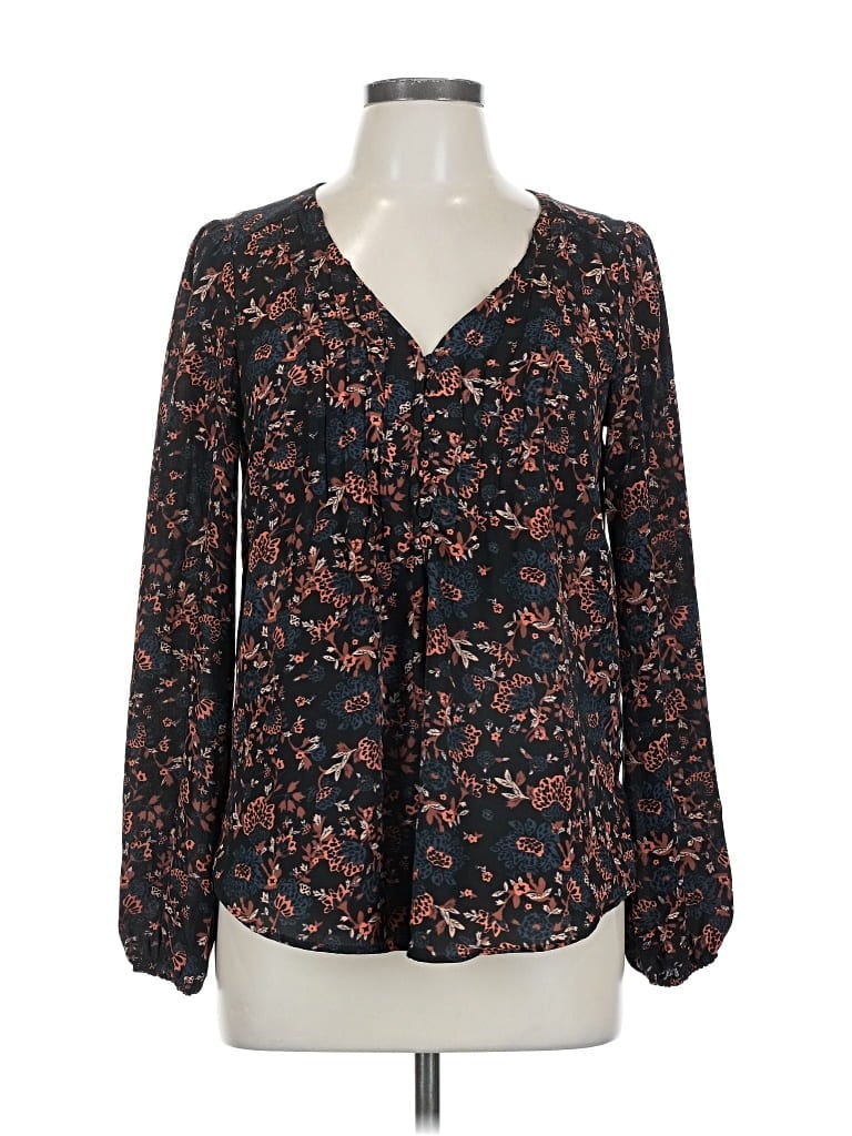 Pre-owned Assorted Brands Long Sleeve Blouse In Black