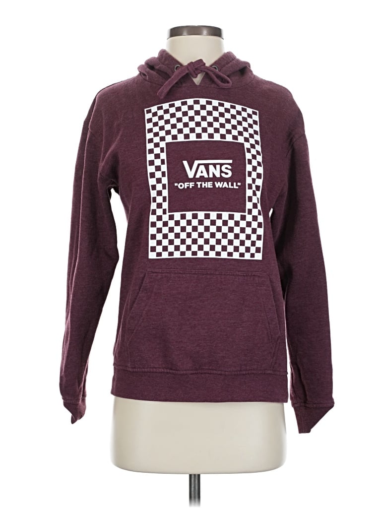 Pre-owned Vans Pullover Hoodie In Burgundy