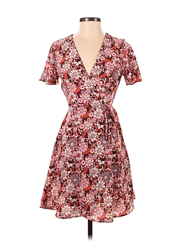 Pre-owned Monteau Casual Dress In Burgundy