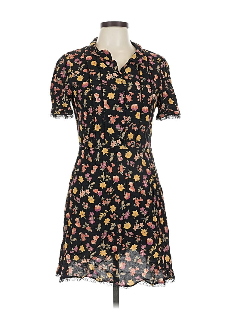 Pre-owned Zara Casual Dress In Black