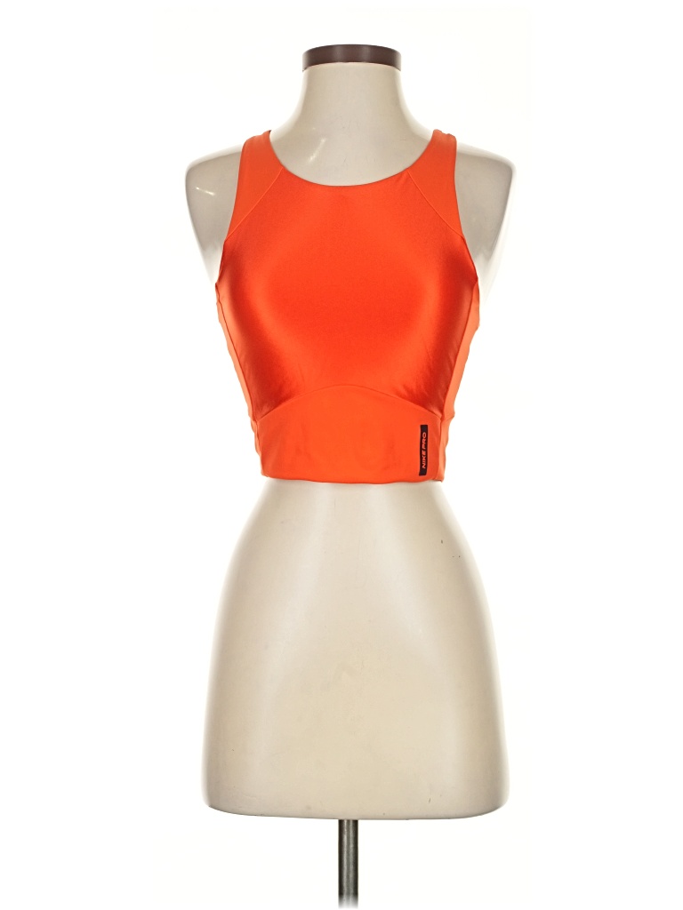 Pre-owned Nike Tank Top Orange Halter Neckline Tops