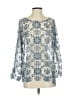 Dylan Silver Long Sleeve Blouse Size S - photo 1