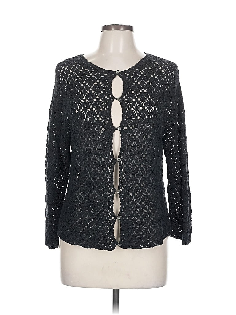 Pre-owned Eddie Bauer Cardigan Sweater In Black