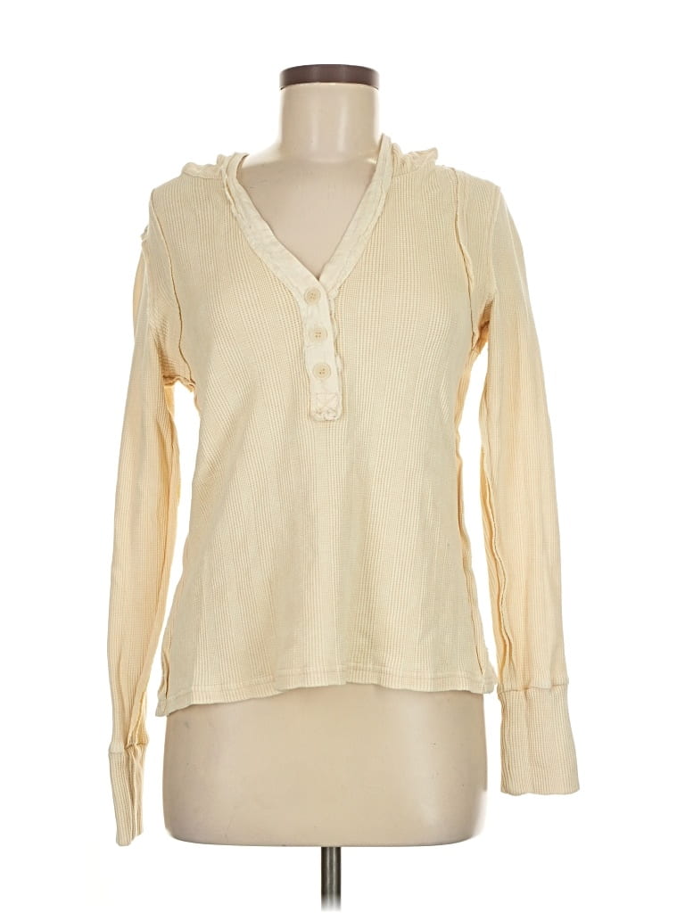 Pre-owned Mystree Long Sleeve Henley Shirt In White