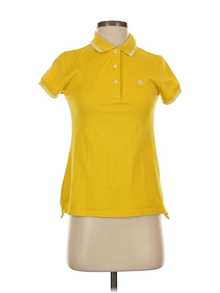 Pre-owned Tory Sport Short Sleeve Polo Shirt In Yellow