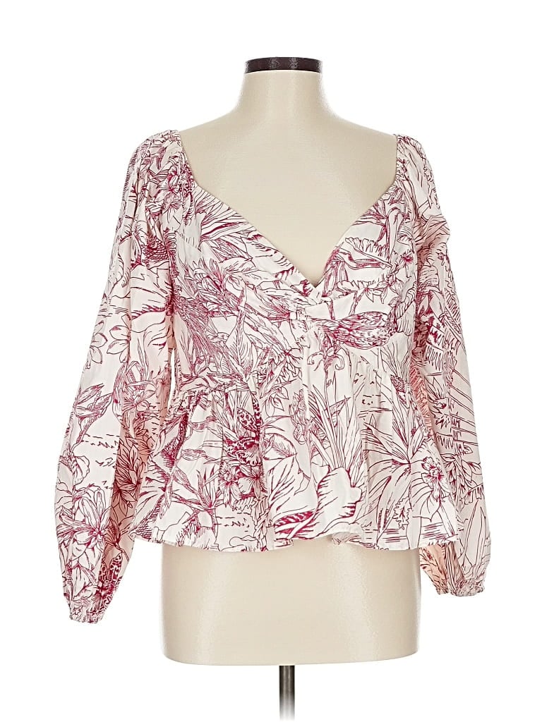 Pre-owned Express Long Sleeve Blouse In Pink