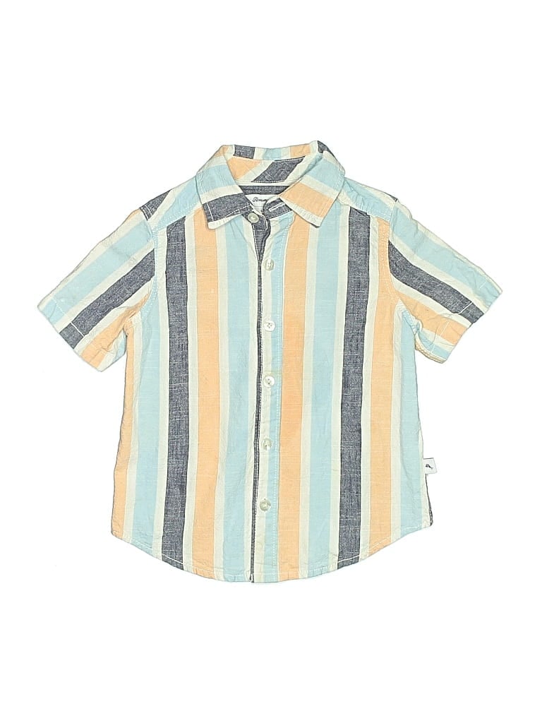 Pre-owned Tommy Bahama Kids' Short Sleeve Button Down Shirt In Blue