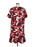 Halogen 100% Polyester Print Red Burgundy Casual Dress Size XL (estimated) - photo 2