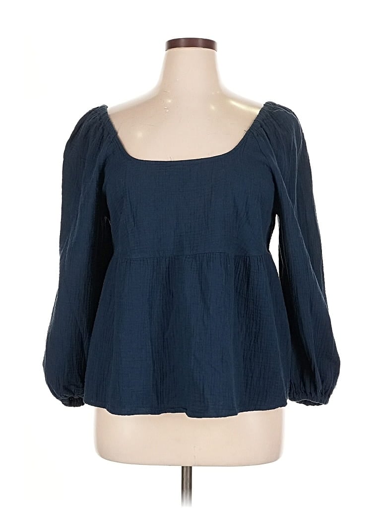 Pre-owned Universal Thread 3/4 Sleeve Blouse In Blue